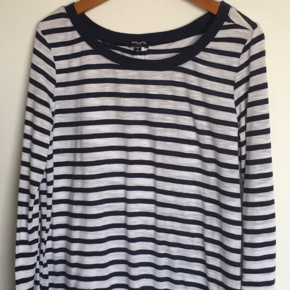 Sonoma Navy and White Striped Long Sleeve Shirt 106